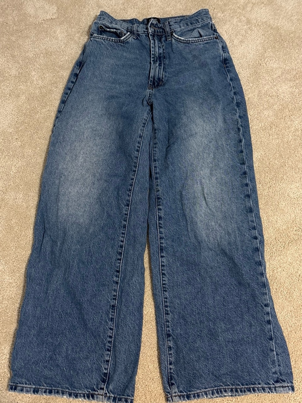 BDG Wide-Leg Jeans in Faded Blue Denim